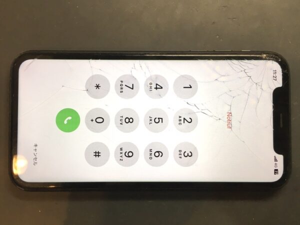 ガラスが割れ「iPhone 11 」の画面交換を行いました！